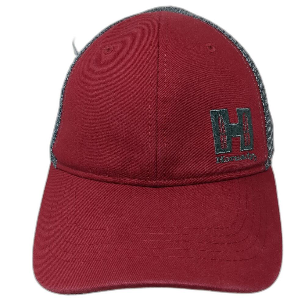 Hornady Snapback Trucker Hat Red One Size Adjustable Embroidered Mesh Back